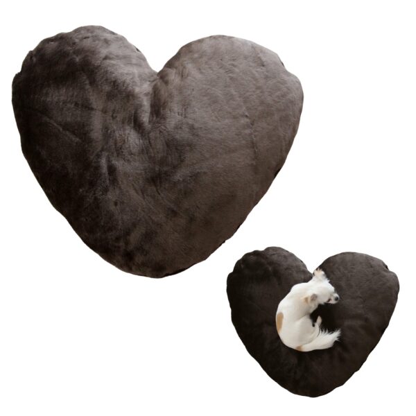Trilly tutti Brilli cuore Kavi in pelliccia marrone 90x72 cm