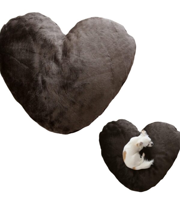 Trilly tutti Brilli cuore Kavi in pelliccia marrone 90x72 cm